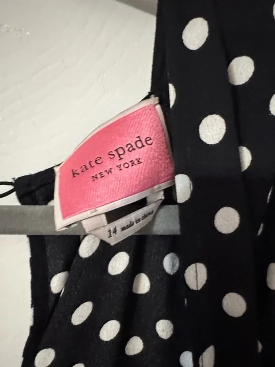 kate spade Black Polka Dot Sleeveless Wrap Maxi Jumpsuit - Picture 3 of 3